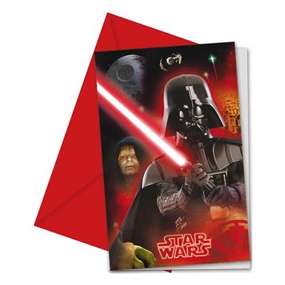 Zaproszenia z kopertą Star Wars&Heroes 6szt