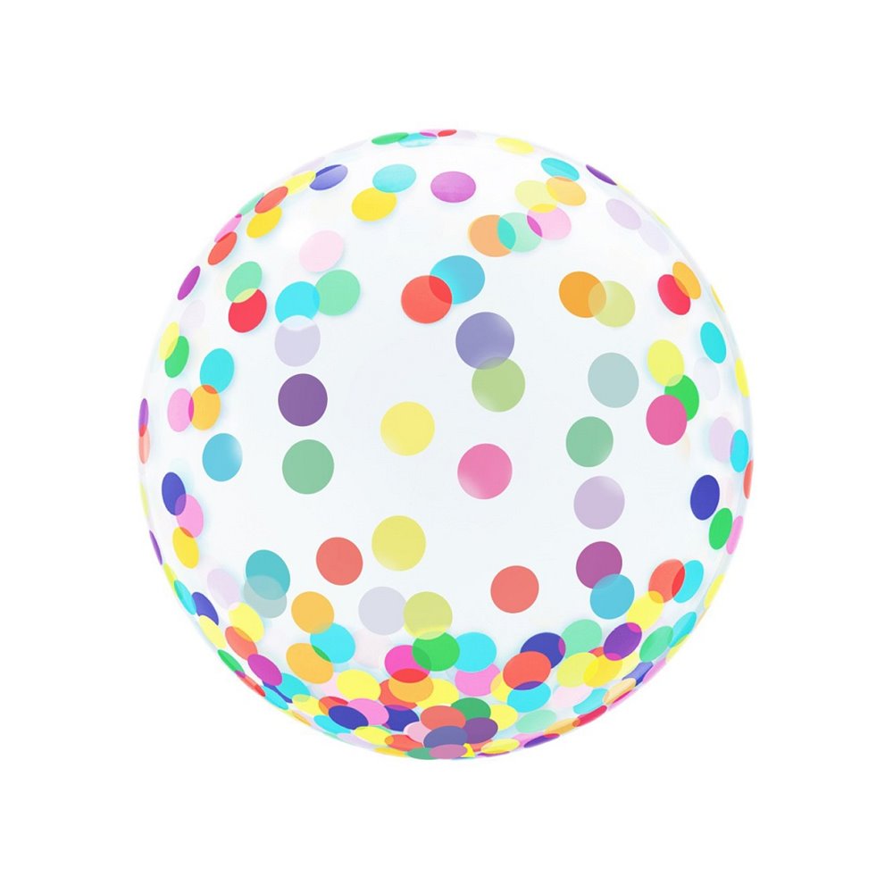 Balon kryształowy, kolorowe grochy, 18"