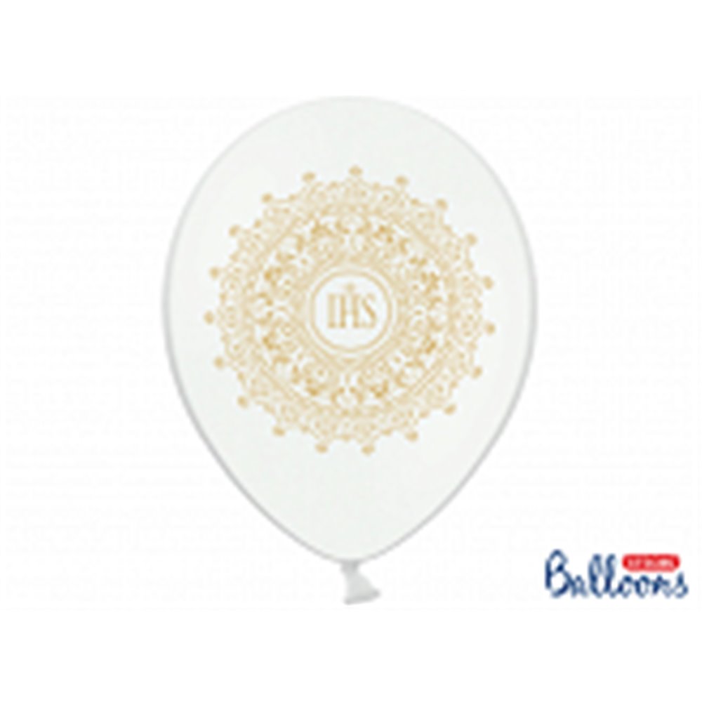 Balon3cm, IHS,Komunia, Metalic Pure White