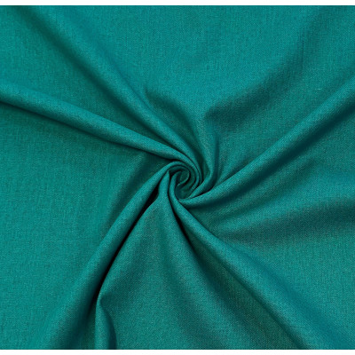 Tkanina len wiskoza turkusowa